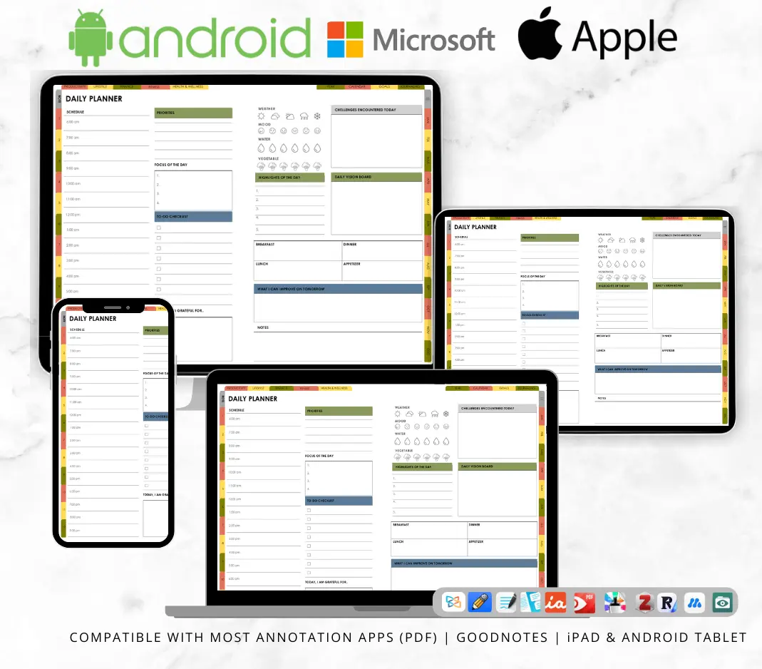 2026 & Undated Reusable All In One Digital Planner | Hyperlinked Life Planner Bundle